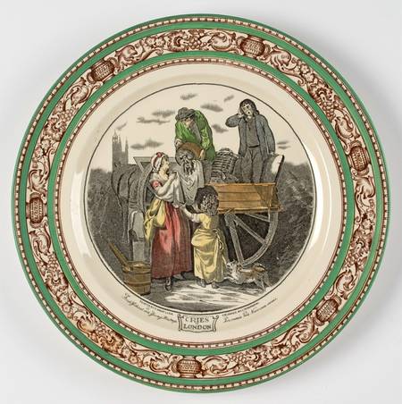 Cries of London (Green & Brown rim) Dinner Plate