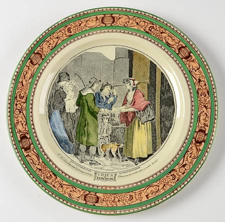 Cries of London (Green & Brown rim) Dinner Plate