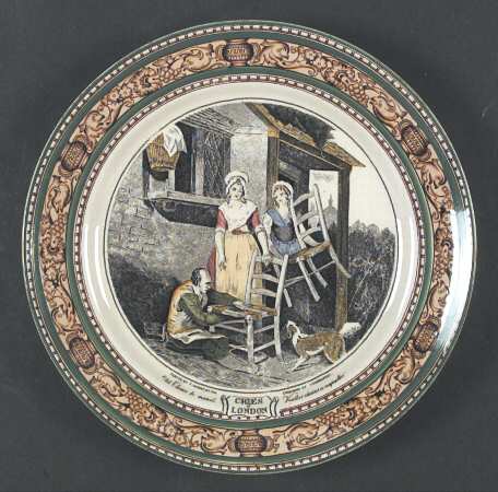Cries of London (Green & Brown rim) Dinner Plate