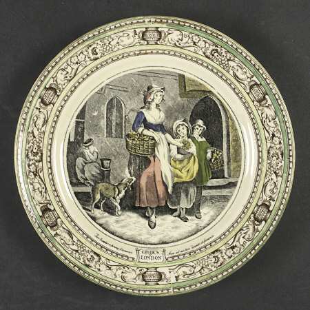 Cries of London (Green & Brown rim) Dinner Plate