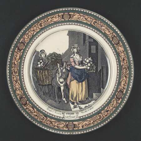 Cries of London (Green & Brown rim) Dinner Plate