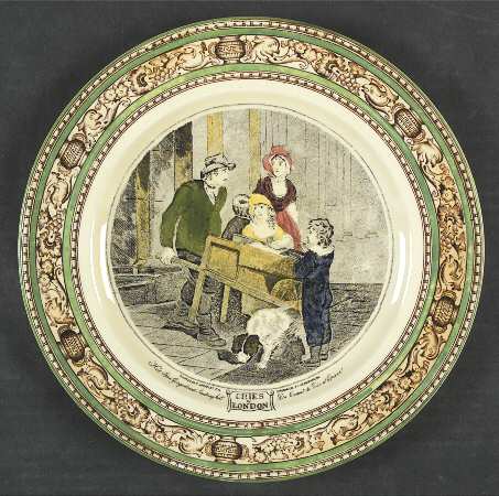 Cries of London (Green & Brown rim) Dinner Plate