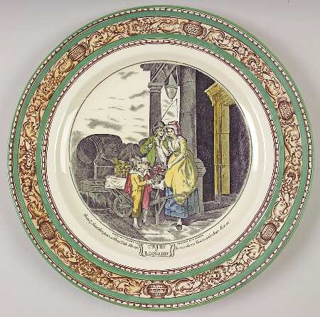 Cries of London (Green & Brown rim) Dinner Plate