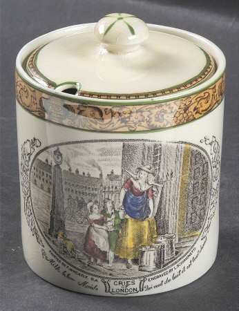 Cries of London (Green & Brown rim) Jam/Jelly & Lid