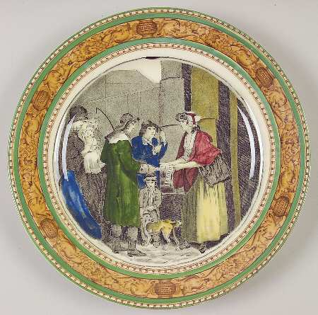 Cries of London (Green & Brown rim) Luncheon Plate