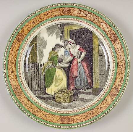 Cries of London (Green & Brown rim) Luncheon Plate