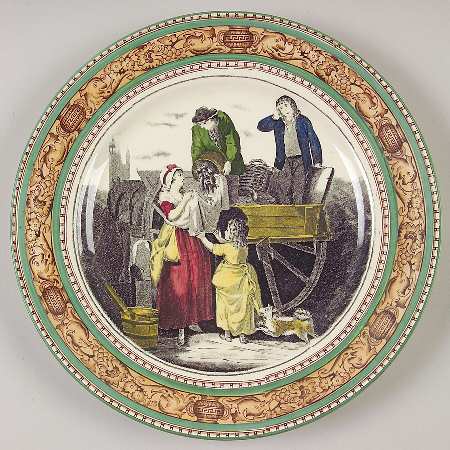 Cries of London (Green & Brown rim) Luncheon Plate