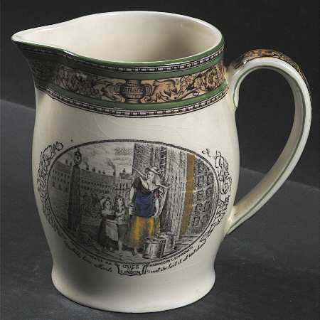 Cries of London (Green & Brown rim) 20 Oz Pitcher