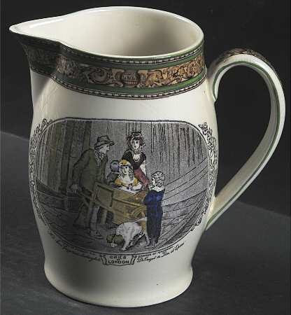 Cries of London (Green & Brown rim) 36 Oz Pitcher