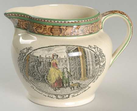 Cries of London (Green & Brown rim) 16 Oz Pitcher