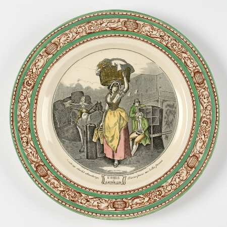 Cries of London (Green & Brown rim) Dinner Plate