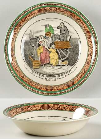Cries of London (Green & Brown rim) Fruit/Dessert (Sauce) Bowl