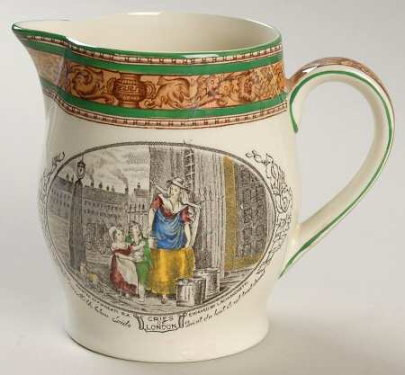 Cries of London (Green & Brown rim) 14 Oz Pitcher