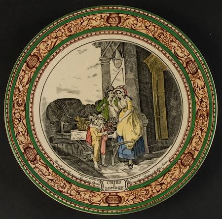 Cries of London (Green & Brown rim) Wall Plate