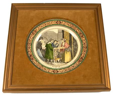 Cries of London (Green & Brown rim) Framed Dinner Plate