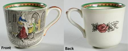 Cries of London (Green & Brown rim) Flat Demitasse Cup