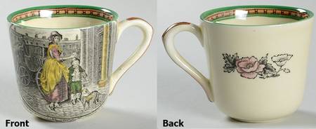 Cries of London (Green & Brown rim) Flat Demitasse Cup