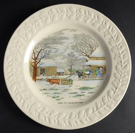 Currier &amp; Ives (Raised Border, Cream Body) by Adams China