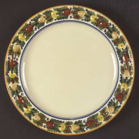 Della Robia Multicolor on Cream Luncheon Plate