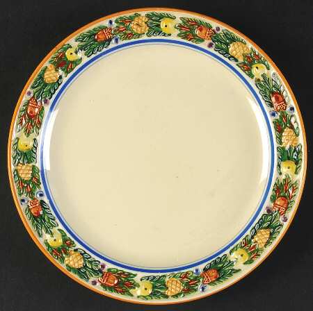 Della Robia Multicolor on Cream Dessert/Pie Plate