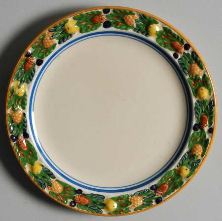 Della Robia Multicolor on Cream Bread & Butter Plate