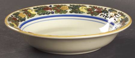 Della Robia Multicolor on Cream Fruit/Dessert (Sauce) Bowl
