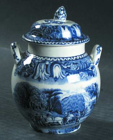 English Countryside Blue Sugar Bowl & Lid