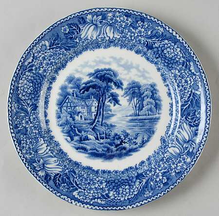 English Countryside Blue Luncheon Plate