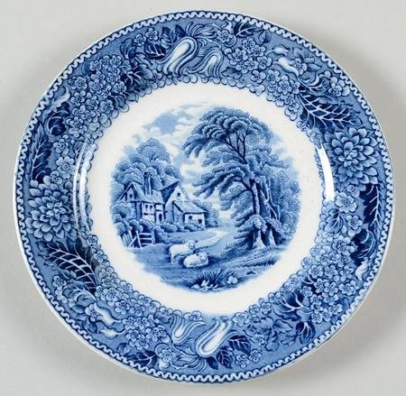 English Countryside Blue Bread & Butter Plate