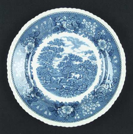English Scenic Blue (Scalloped) by Adams China