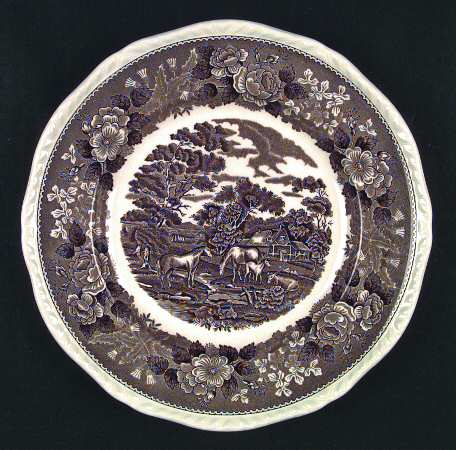 English Scenic Brown (Scalloped) by Adams China