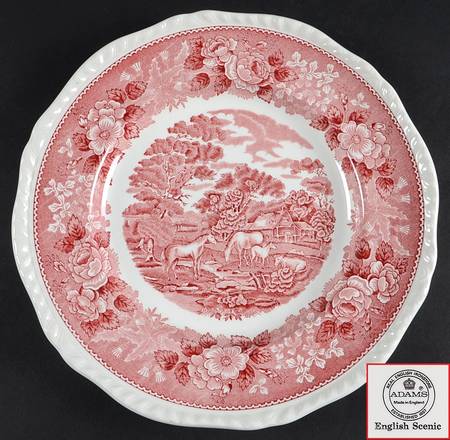 English Scenic Pink (Newer, Scalloped) by Adams China