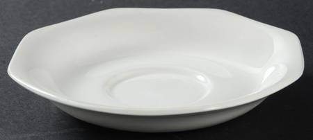 Hexagon White Saucer for Cream Soup Bowl