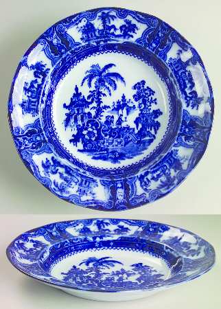 Kyber (Flow Blue, No Trim) Large Rim Soup Bowl