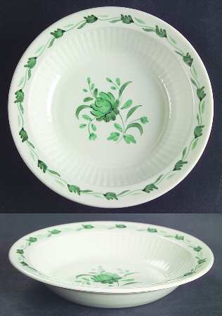 Lincoln (Green Vine on Rim) Rim Fruit/Dessert (Sauce) Bowl
