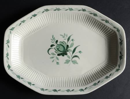 Lincoln (Green Vine on Rim) 11" Oval Serving Platter