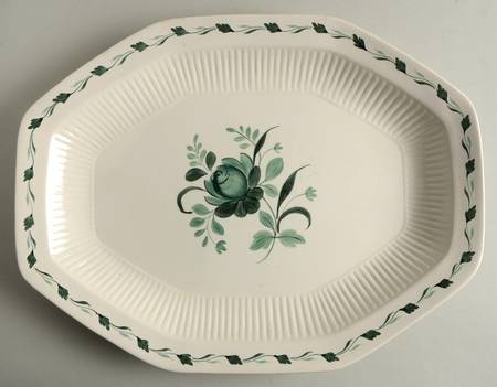 Lincoln (Green Vine on Rim) 16" Oval Serving Platter