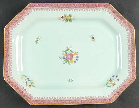 Lowestoft (Newer Backstamp) 13" Oval Serving Platter
