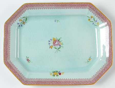 Lowestoft (Newer Backstamp) 11" Oval Serving Platter