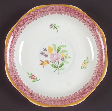 Lowestoft (Older Backstamp) Saucer for Flat Cup