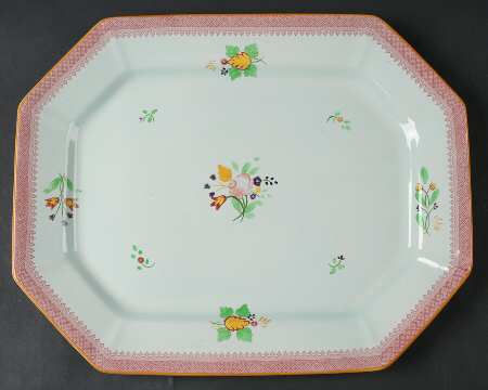 Lowestoft (Older Backstamp) 16" Oval Serving Platter