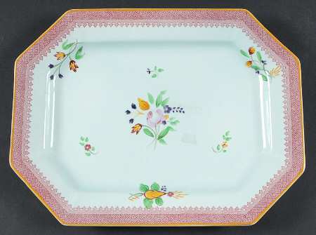 Lowestoft (Older Backstamp) 11" Oval Serving Platter