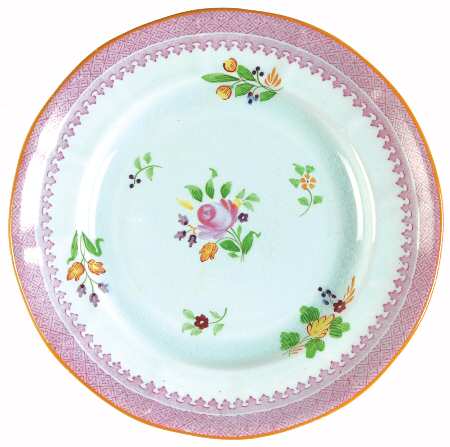 Lowestoft (Older Backstamp) Dessert/Pie Plate