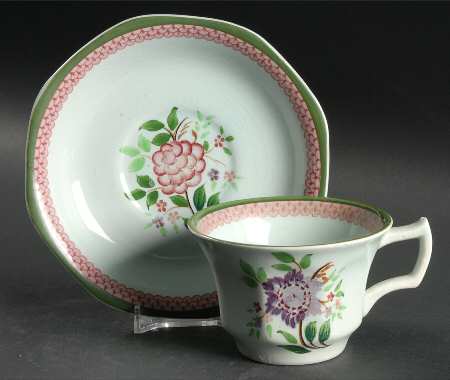 Mandalay Green Flat Cup & Saucer Set