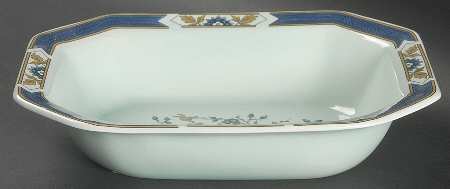 Ming Toi Blue 9" Oval Vegetable Bowl