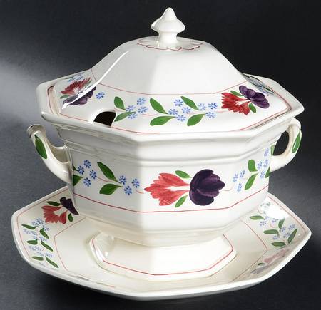 Old Colonial (Older Backstamp) Tureen & Lid w/Underplate