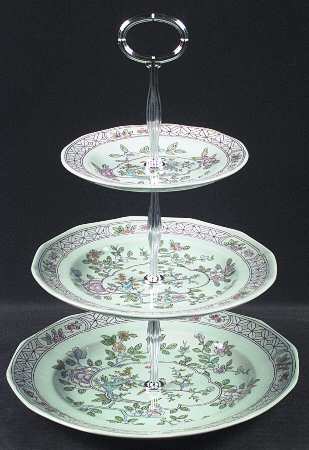 Singapore Bird (Newer Backstamp) 13 7/8"-14 1/4" 3-Tiered Serving Tray(DP,SP,BB) HC