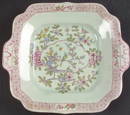 Singapore Bird (Older Backstamp) Square Handled Cake Plate