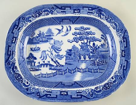 Willow Blue (Smooth, No Trim) 17" Oval Serving Platter