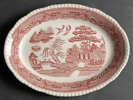 Willow Pink 12" Oval Serving Platter